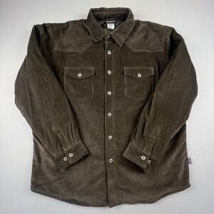 Patagonia Corduroy Shirt Jacket Mens XL Brown Quilted Lined Western Workwear